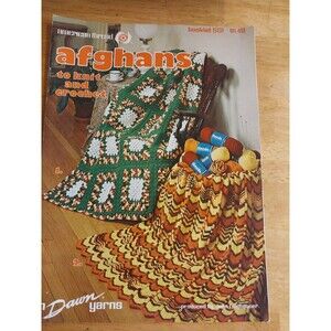 Afghans to Knit and Crochet American Thread Booklet 501 1977 Vintage